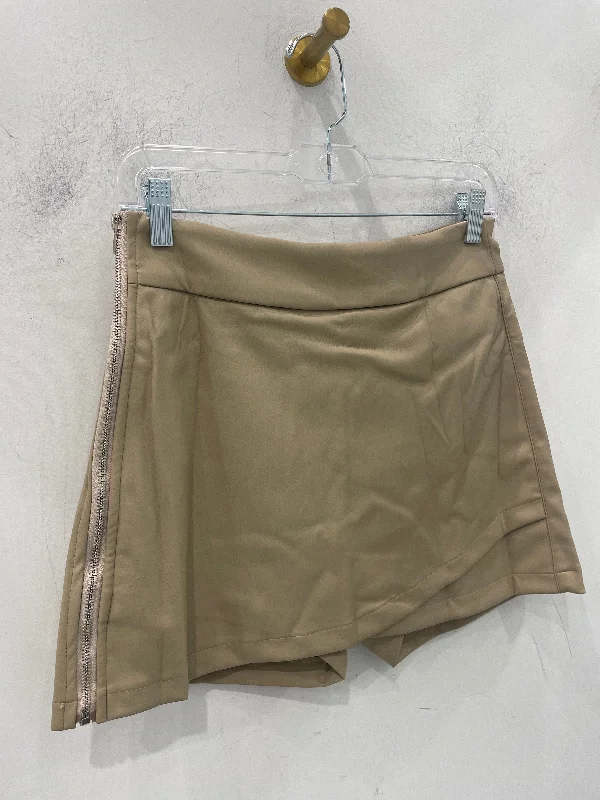 Side Zipper PU Skort