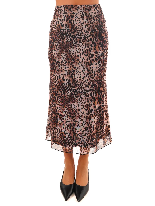 Uptown Girl Leopard Midi Skirt