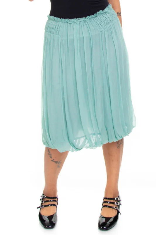 Vintage Y2K Pale Blue Slik Skirt - M/L/XL